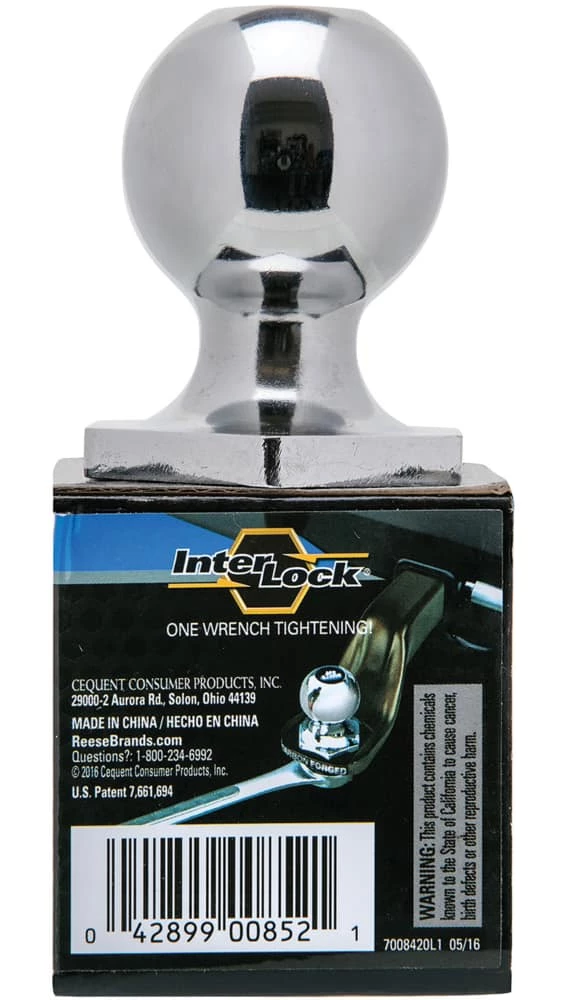 REESE Towpower Chrome Interlock Hitch Ball, 1-7/8-in 6 REESE Towpower Chrome Interlock Hitch Ball, 1-7/8-in - Image 4