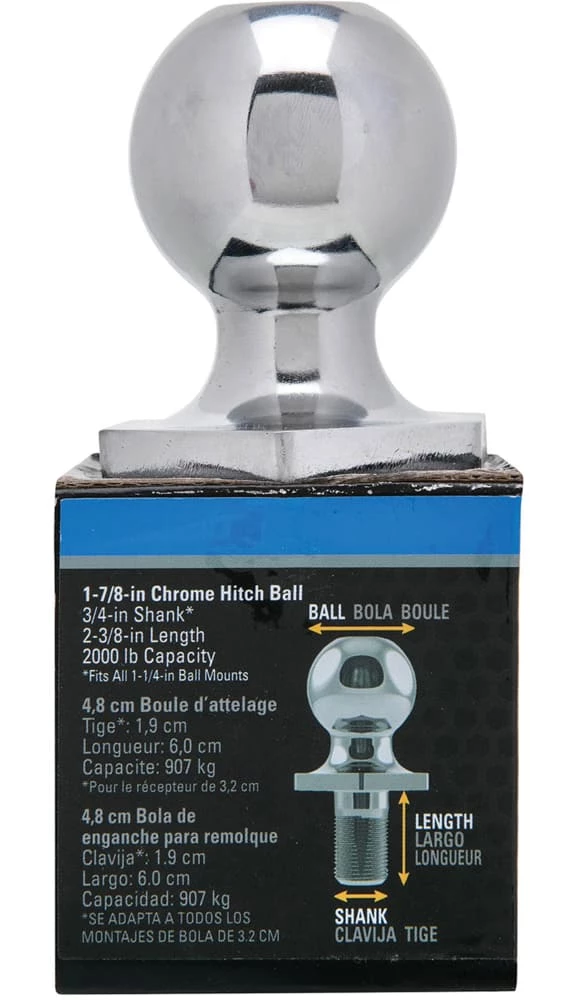 REESE Towpower Chrome Interlock Hitch Ball, 1-7/8-in 4 REESE Towpower Chrome Interlock Hitch Ball, 1-7/8-in - Image 2