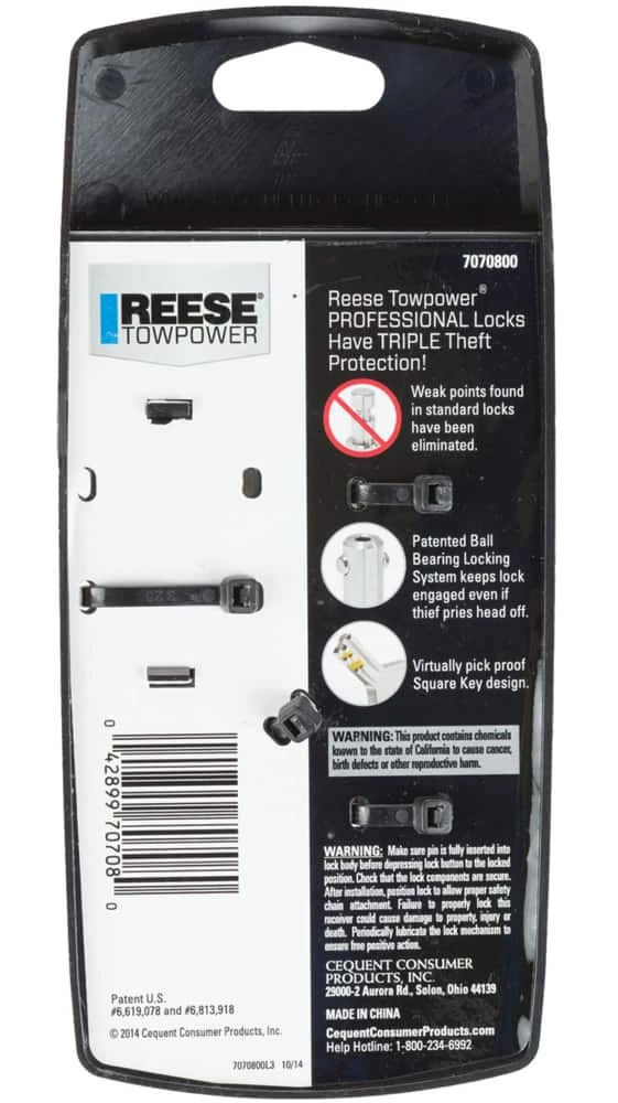 REESE Towpower Class I-IV Professional Receiver Lock 7 REESE Towpower Class I-IV Professional Receiver Lock - Image 5