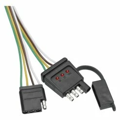 REESE Towpower 4-Way Flat Vehicle & Trailer Wiring Connector Loop With LED Circuit Tester12-in
