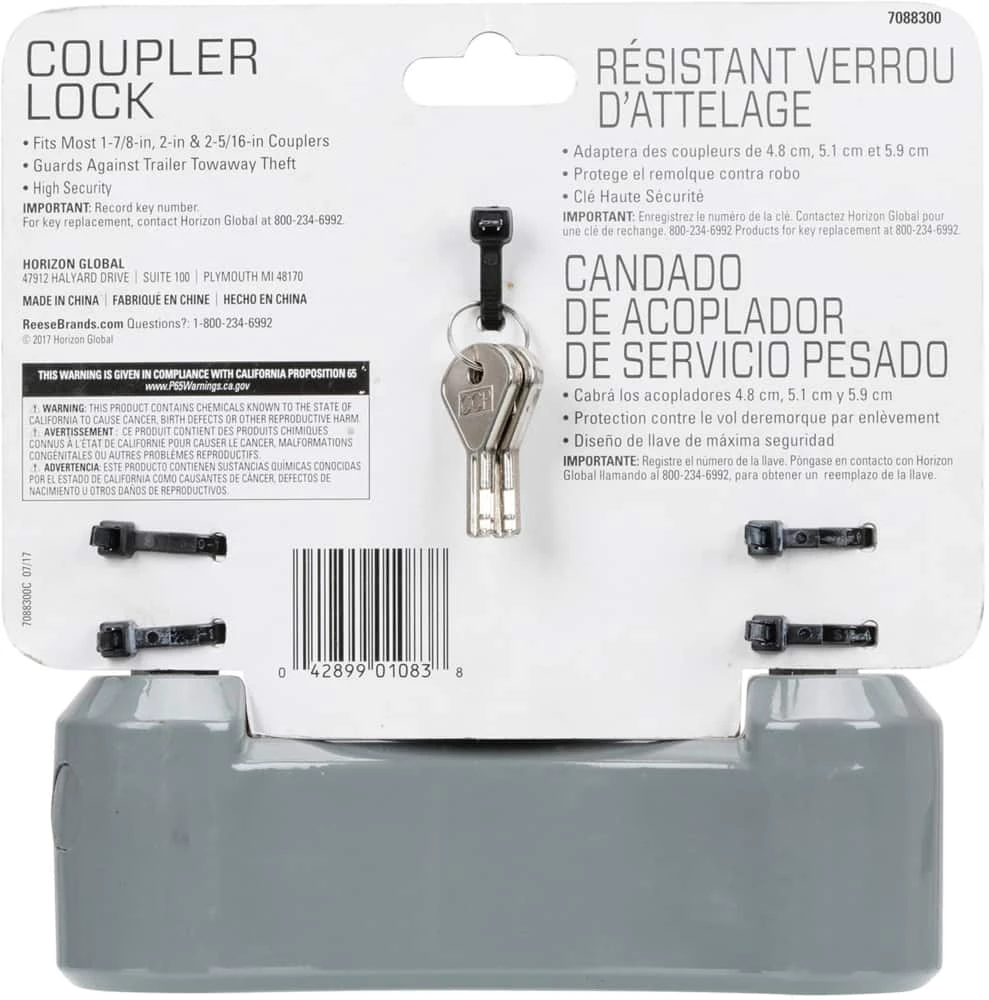 REESE Towpower Heavy Duty Adjustable Coupler Lock 8 REESE Towpower Heavy Duty Adjustable Coupler Lock - Image 6