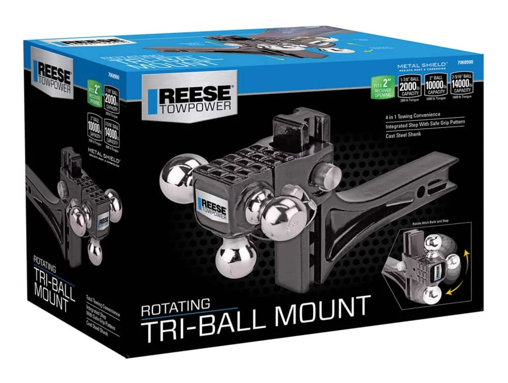 REESE Towpower Rotating, Adjustable Height Triple Ball Mount 5 REESE Towpower Rotating, Adjustable Height Triple Ball Mount - Image 3