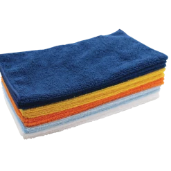 SIMONIZ Microfibre Edged Towels, 12 X 12-in, Blue, White,Orange,Yellow36-pk