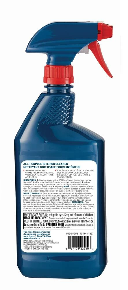 SIMONIZ Multi-Purpose Auto Surface Car Cleaner Spray, 750-mL 5 SIMONIZ Multi-Purpose Auto Surface Car Cleaner Spray, 750-mL - Image 3