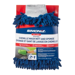 SIMONIZ 2-in-1 Microfibre Chenille & Sponge Wash MittBlue,1-pc -Simoniz Shop simoniz chenille and sponge mitt b72c9002 4549 4264 b0d0 cc4dc5309d7a