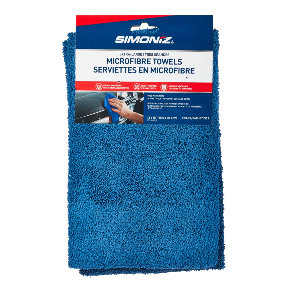 SIMONIZ Microfibre Multi-Purpose Edgeless Towels, 12 X 15-in, Blue, 2-pk 4 SIMONIZ Microfibre Multi-Purpose Edgeless Towels, 12 X 15-in, Blue, 2-pk - Image 2