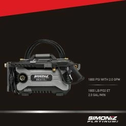Simoniz 1800 PSI 2.0 GPM Corded Cold Water Brushed Electric Pressure Washer W/ Foam Blaster -Simoniz Shop simoniz platinum 1800 psi compact electric pressure washer cfb9605f 8716 4a54 b9fd bd21a01fe1a6