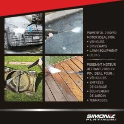 Simoniz 2100 PSI 1.5 GPM Corded Cold Water Wheeled Brushed Electric Pressure Washer W/ Foam Blaster -Simoniz Shop simoniz platinum 2100psi electric pressure washer 1e8cebc6 a612 4acb 97b7 6164125e9aea
