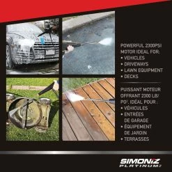 Simoniz 2300 PSI 1.3 GPM Corded Cold Water Wheeled Brushless Electric Pressure Washer W/ Foam Blaster -Simoniz Shop simoniz platinum 2300 psi brushless electric pressure washer b8d3f338 2c3b 4a7f ac14 2f9ba7523b3f