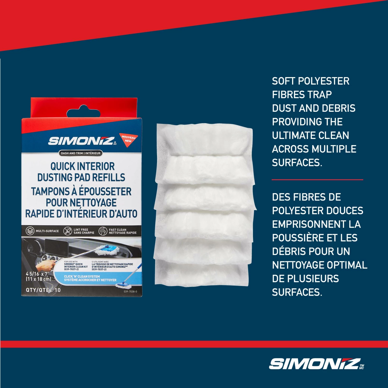 SIMONIZ Dash & Trim Duster RefillDuster PadDusterCleaningQuick Auto Multi-PurposeInterior Dusting Pad Refills, 10-pk 11 SIMONIZ Dash & Trim Duster RefillDuster PadDusterCleaningQuick Auto Multi-PurposeInterior Dusting Pad Refills, 10-pk - Image 9