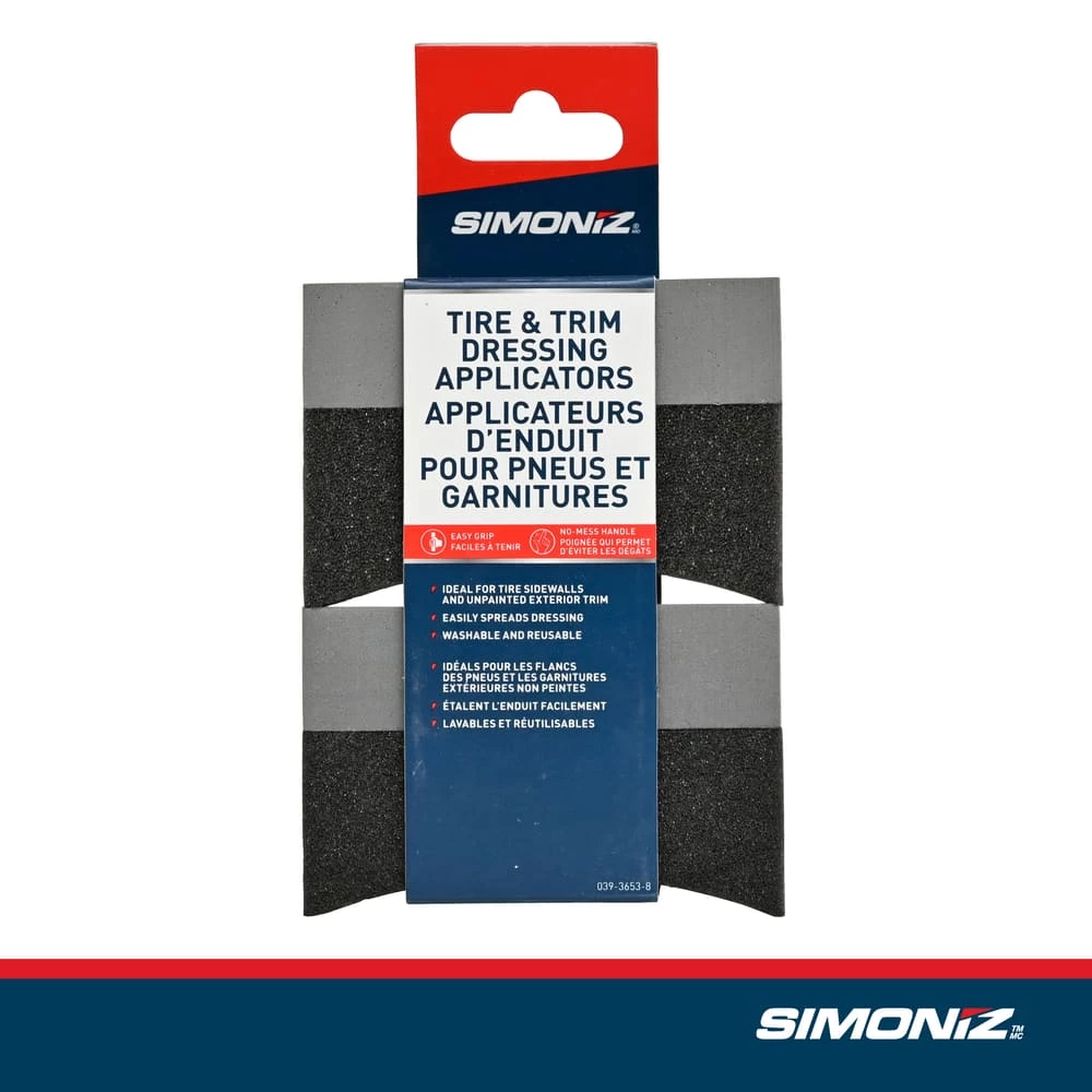 SIMONIZ Tire Shine Car Wheel WasherTire DressingFoam Applicator Sponge Blocks, Grey/Black, 2-pk 3 SIMONIZ Tire Shine Car Wheel WasherTire DressingFoam Applicator Sponge Blocks, Grey/Black, 2-pk