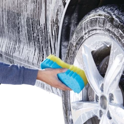 SIMONIZ 2-in-1 Double-Sided Tire & Wheel Sponge, Yellow,Blue,1-pc -Simoniz Shop simoniz two sided tire sponge e9ebb948 fb8f 4e82 82f5 592f3a22ad63